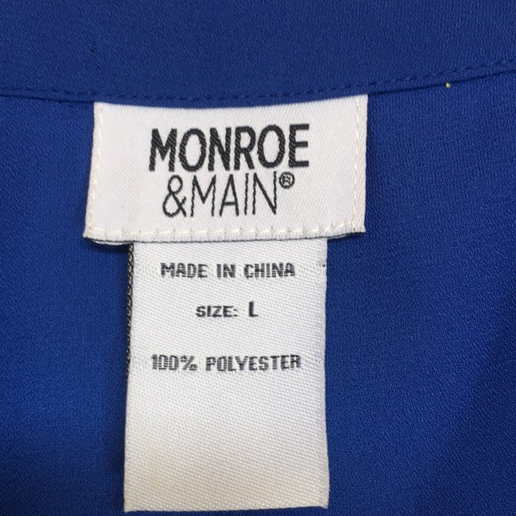 MONROE & MAIN Cool Semi-Sheer Summer Top Adjustable Sleeves with Tie & Hi Lo Hem - Picture 15 of 16